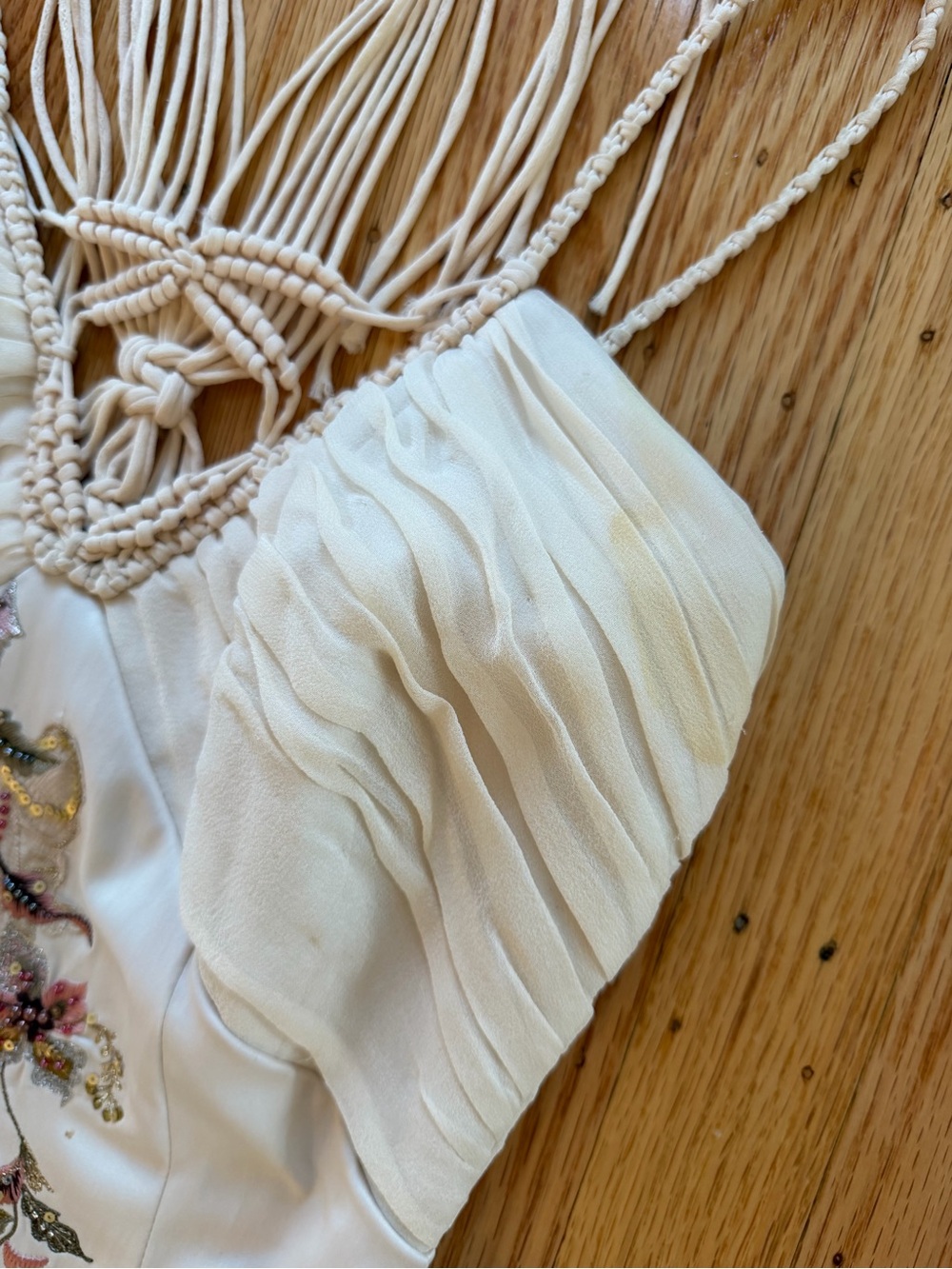 Vintage Mandalay Off White floral Midi Dress - Picture 8 of 10
